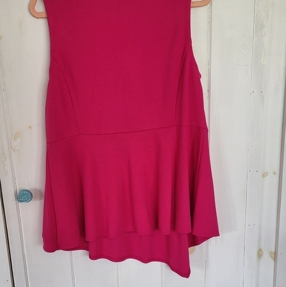 Peplum Asymmetrical Hot Pink Tank Top Size 14/16 - Picture 6 of 9